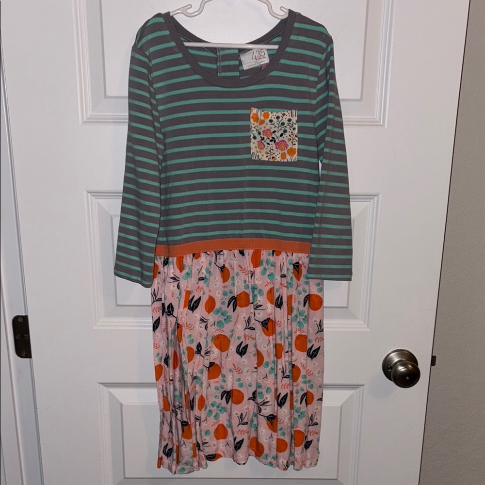 Striped and Floral Kids Dress